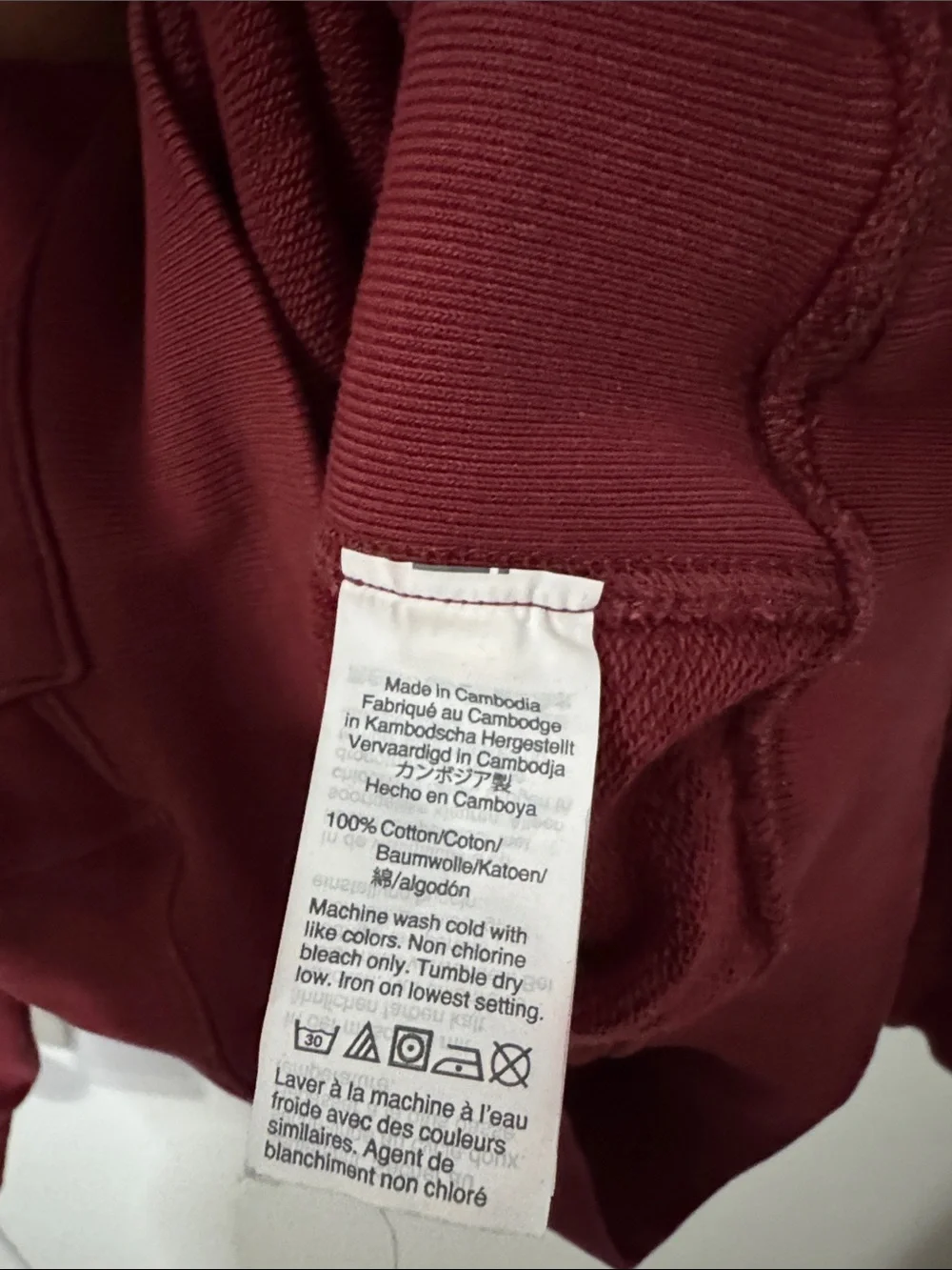 J. Crew Men's Medium Burgundy Crewneck Pullover Hoodie